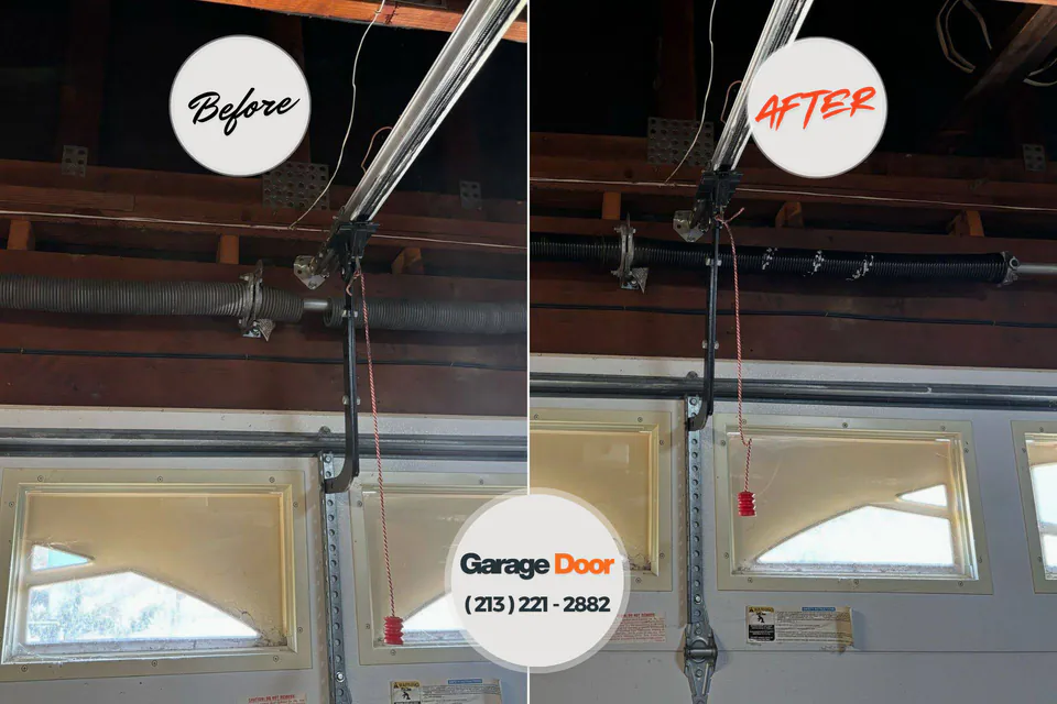 Before and after: garage door repair Valley Center, KS